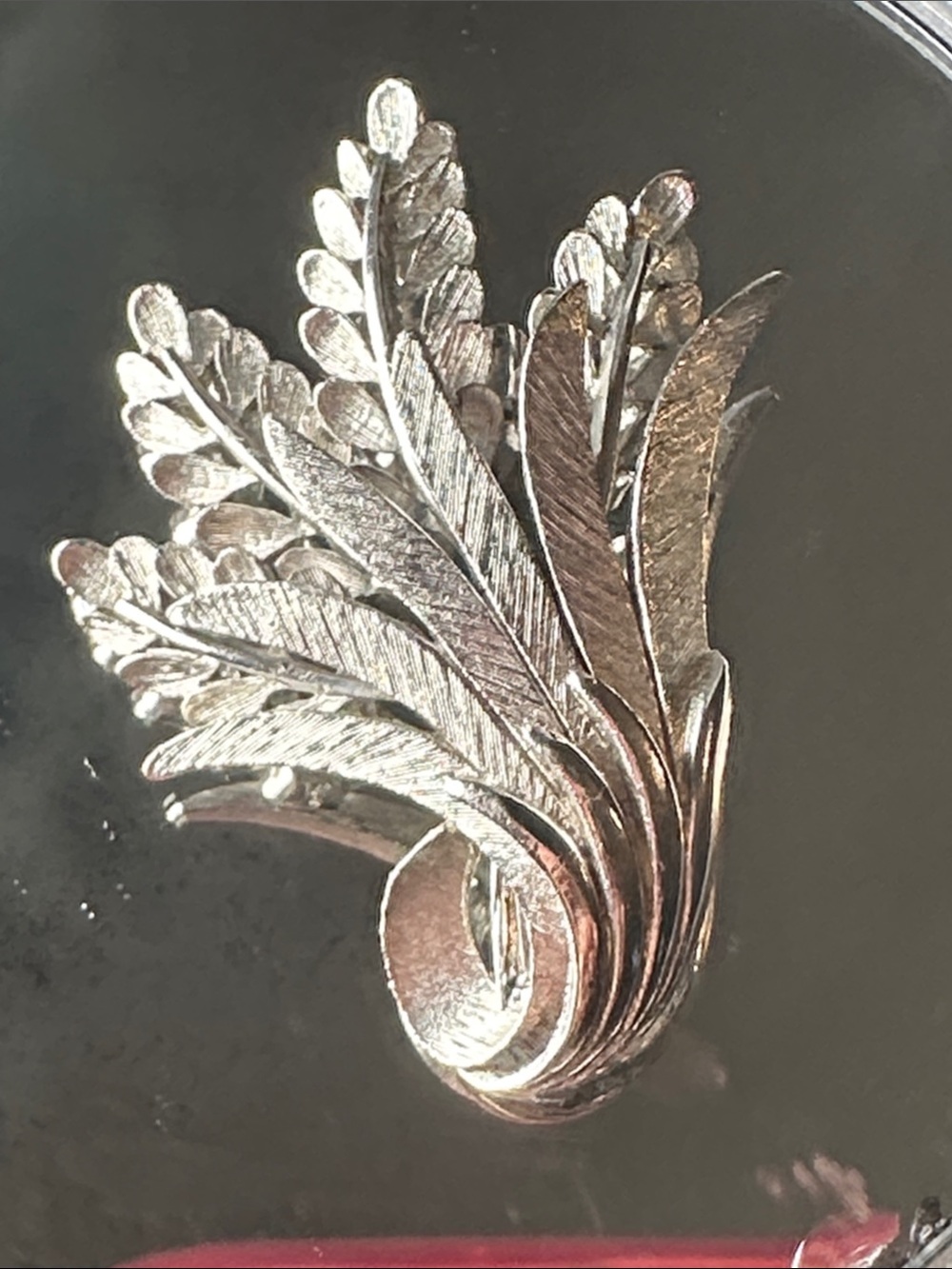Vintage Mid Century Silver Tone Botanical Spray Brooch